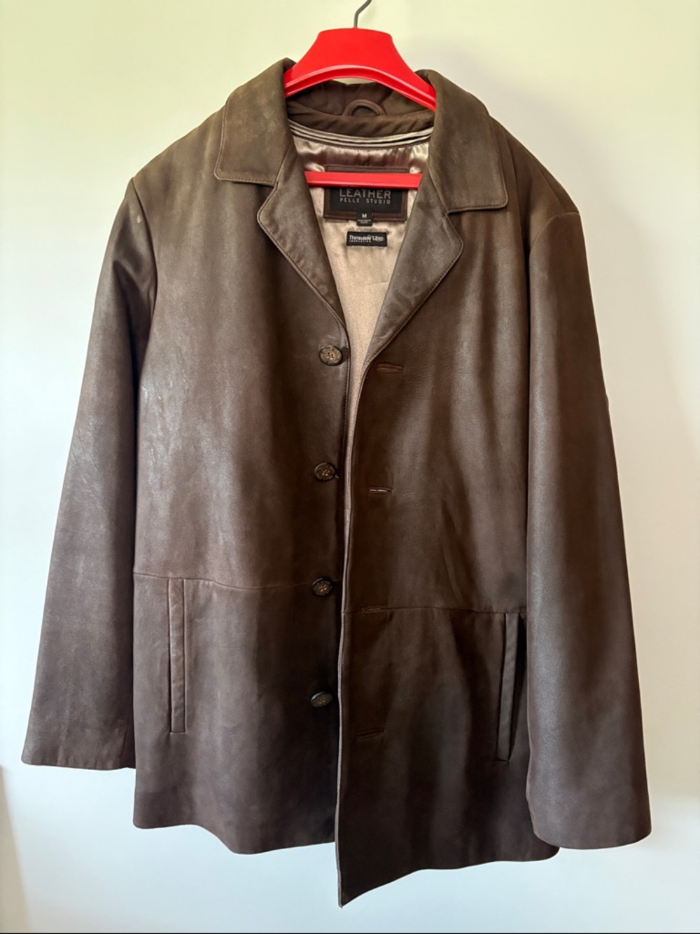 Wilsons Leather Pelle Studio Men's Brown Leather Coat